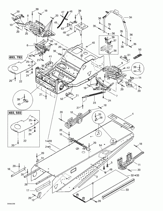 Skidoo Legend 500/600/700/800, 2002 - Frame And Accessories