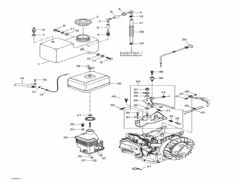 snowmobile SkiDoo Mini Z, 2002  - Fuel System