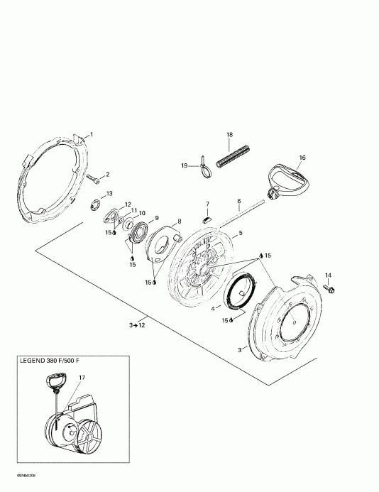  SKIDOO  MX Z 380 F/500 F, 2002 - Rewind Starter