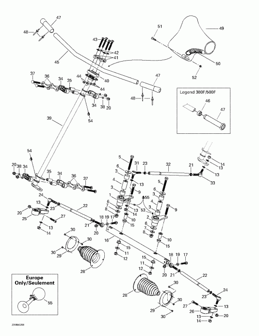 snowmobile SkiDoo - Steering System