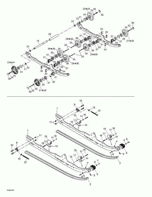  Skidoo MX Z 380 F/500 F, 2002  - Rear Suspension