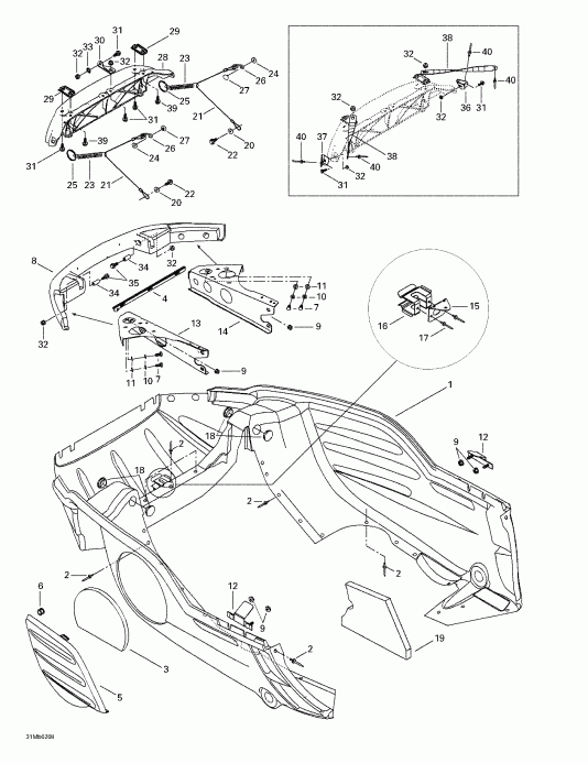 Skidoo  MX Z 380 F/500 F, 2002 - Bottom Pan