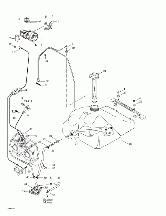 Skidoo MX Z 500/600/700/800, 2002  - Fuel System
