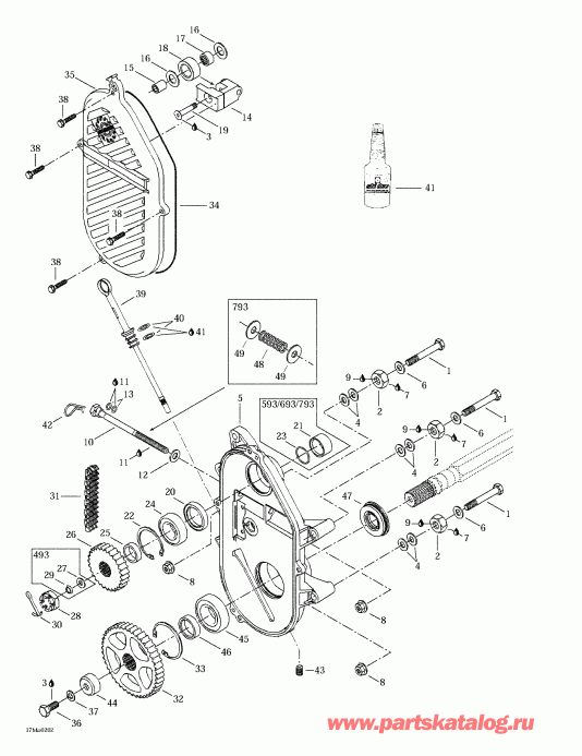 Ski-doo ����������� MX Z 500/600/700/800, 2002 - Chaincase