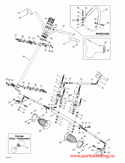 �������� BRP MX Z 500/600/700/800, 2002 - Steering System