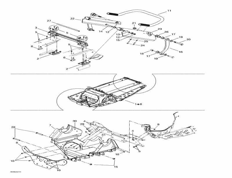 �������� ski-doo MX Z 800 Rev, 2002 - Frame Front And Rear