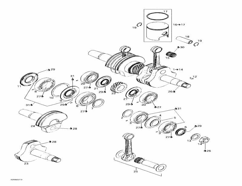   MX Z X 440, 2002  - Crankshaft And Pistons