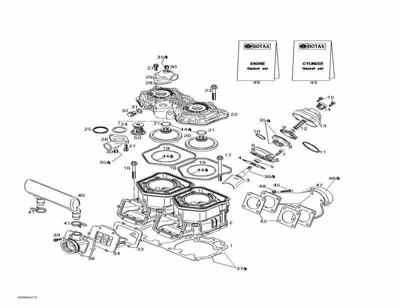 �������� BRP MX Z X 440, 2002 - Cylinder, Exhaust Manifold