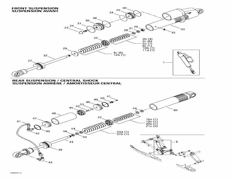 snowmobile  MX Z X 440, 2002 - Front Take Apart Shocks