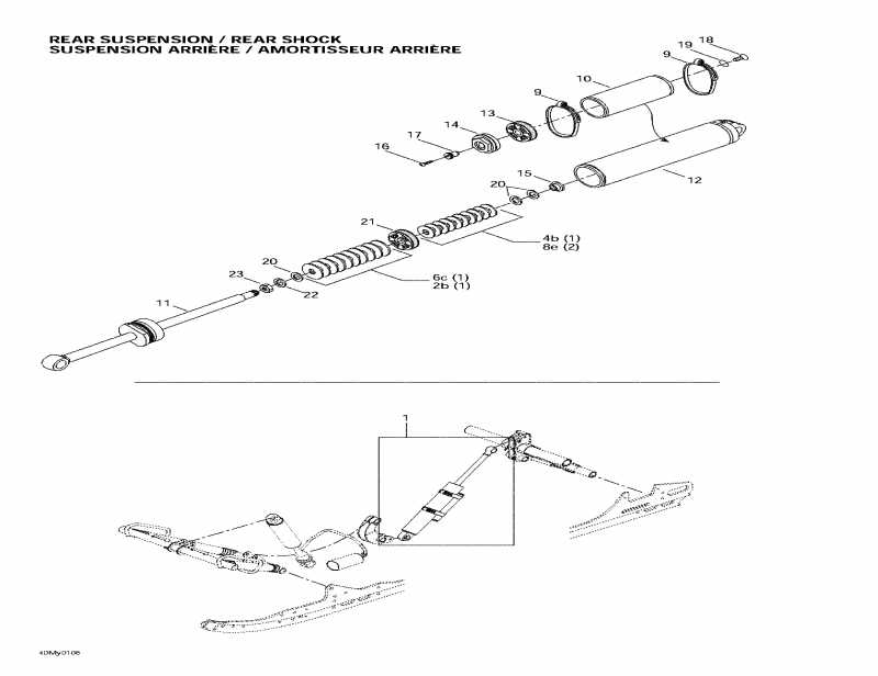 Skidoo MX Z X 440, 2002 - Rear Take Apart Shocks 2