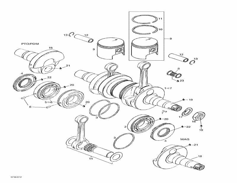 snowmobile - Crankshaft And Pistons