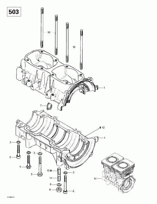   Skandic 500/600, 2002 - Crankcase (503)