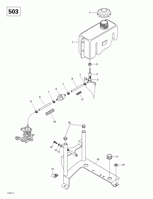snowmobile   Skandic 500/600, 2002 - Oil Tank And Support (503)