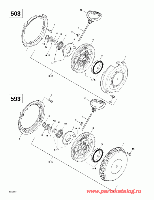 Skandic 500/600, 2002 - Rewind Starter (503)