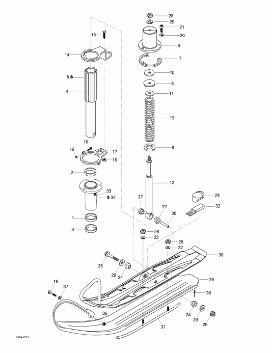  BRP  Skandic 500/600, 2002 - Front Suspension And Ski