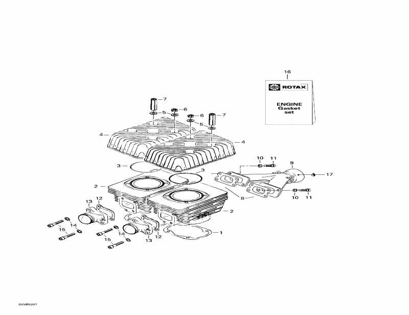 ��������  Summit 500 F, 2002 ������ - Cylinder, Exhaust Manifold
