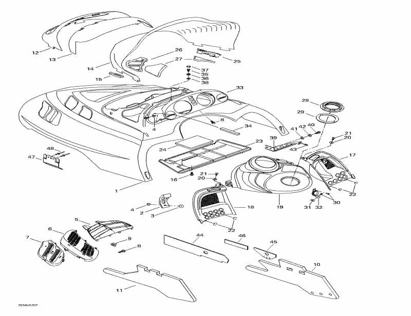 Skidoo Summit 500 F, 2002 - Cab, Console