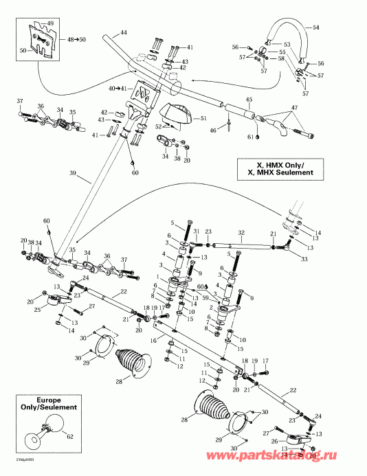 �������� BRP ����������� Summit 600/700/800, 2002 - Steering System (x, Hmx)