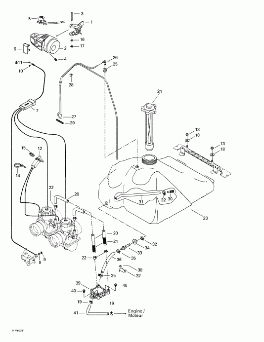 Skidoo Grand Touring 380 F/550 F, 2003  - Fuel System