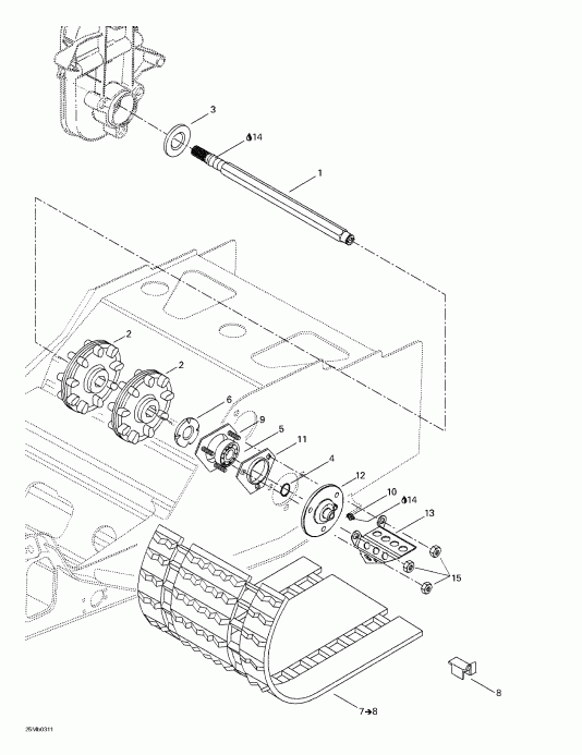  Skidoo Grand Touring 380 F/550 F, 2003  - Drive Axle And Track
