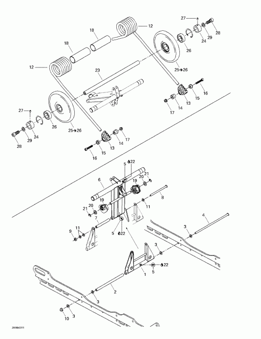  SKIDOO  Grand Touring 380 F/550 F, 2003 - Rear Arm