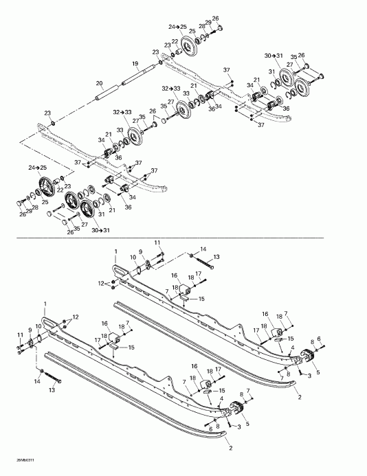Skidoo Grand Touring 380 F/550 F, 2003 ������ - Rear Suspension