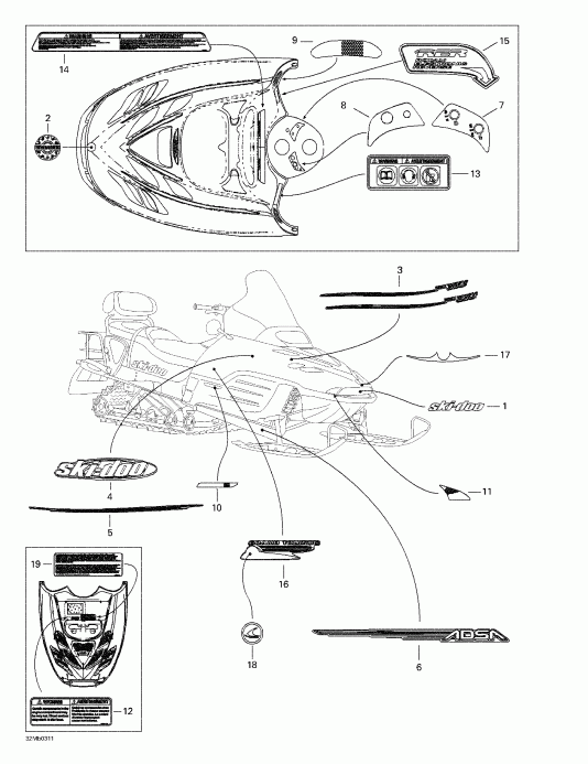 �������� Skidoo Grand Touring 380 F/550 F, 2003 - Decals