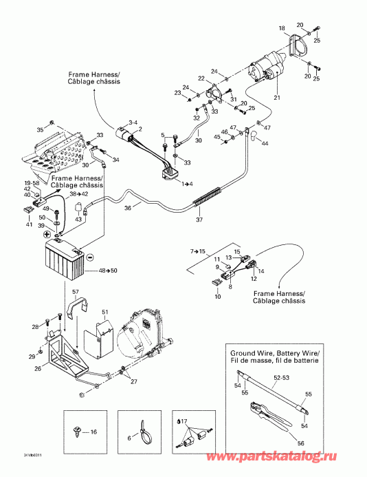 snowmobile   Grand Touring 380 F/550 F, 2003 - Battery And Starter
