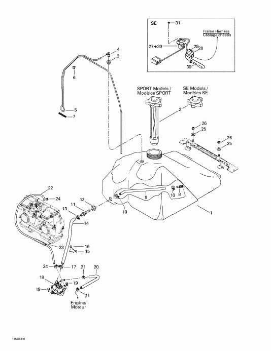  ski-doo  Grand Touring 500/600/700, 2003 - Fuel System