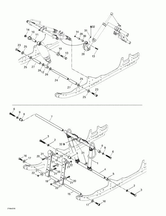 snowmobile SkiDoo  Grand Touring 500/600/700, 2003 - Front Arm