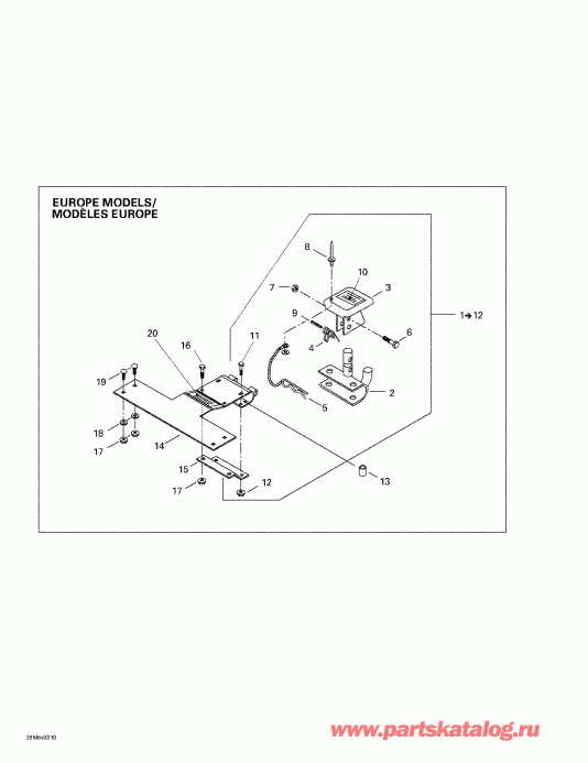 snowmobile Skidoo Grand Touring 500/600/700, 2003 - Hitch (������)