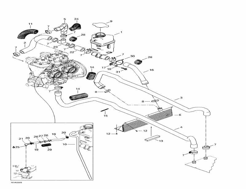  Ski-doo  Grand Touring SE 800 SDI, 2003 - Cooling System