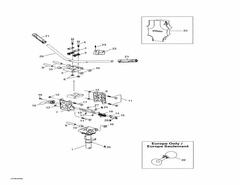  BRP SkiDoo Grand Touring SE 800 SDI, 2003 - Handlebar Adjustable