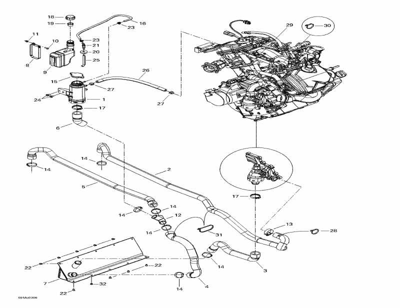 snowmobile Skidoo Grand Touring V-1000, 2003 - Cooling System