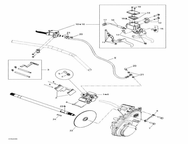 snowmobile ski-doo ����������� Grand Touring V-1000, 2003 - Hydraulic Brake