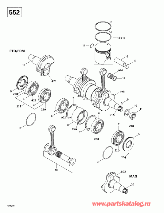 ��������  Legend 380F/550F, 2003 ������ - Crankshaft (552)