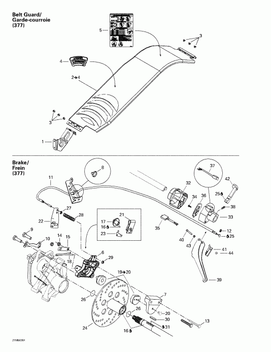  SkiDoo Legend 380F/550F, 2003 - Brake And Belt Guard