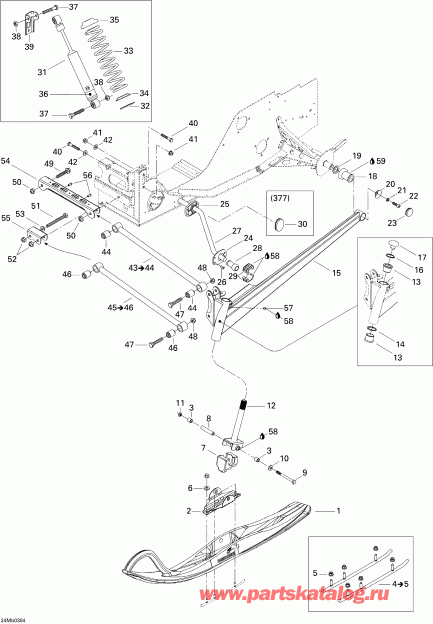 SkiDoo Legend 380F/550F, 2003 - Front Suspension And Ski