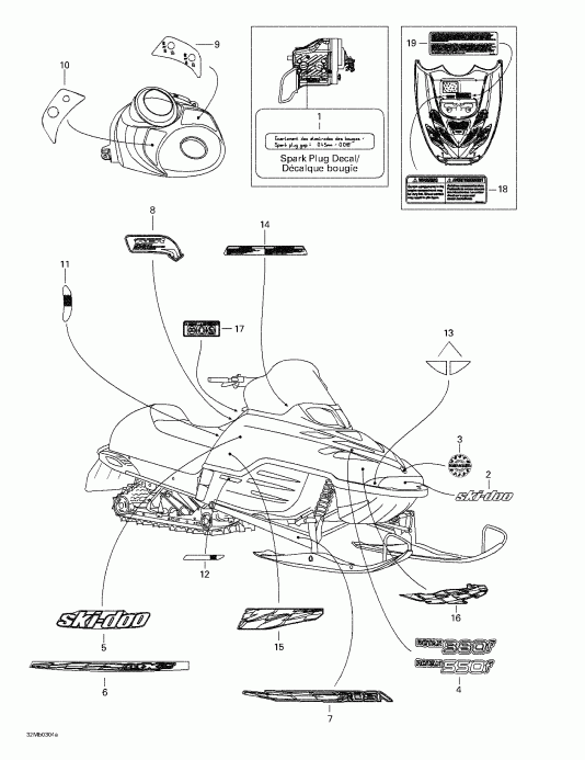 snowmobile BRP SkiDoo Legend 380F/550F, 2003  - Decals