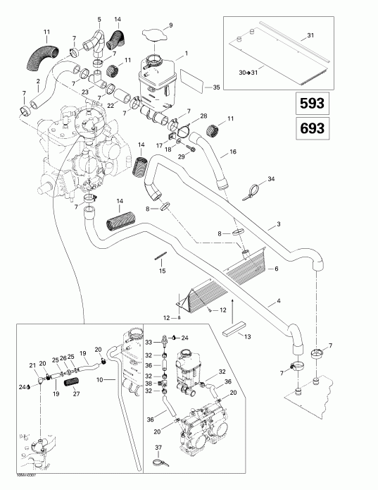  BRP SkiDoo Legend 500/600/700, 2003 -  System (593)