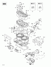 01- ,  ,   (693) (01- Cylinder, Exhaust Manifold, Reed Valve (693))