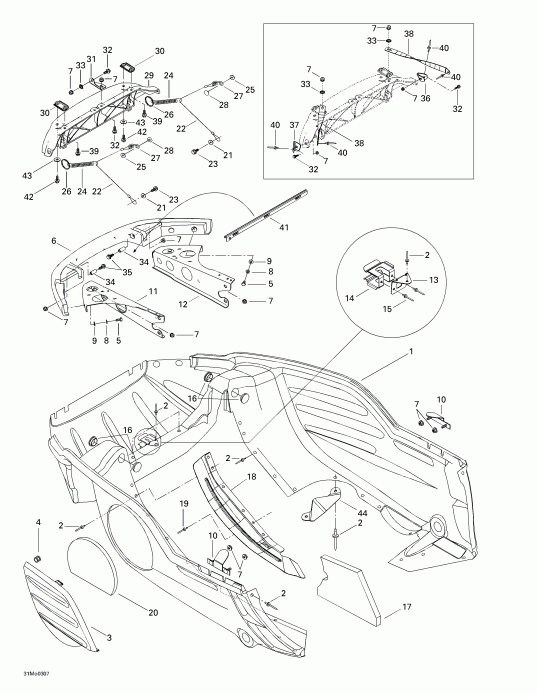  SkiDoo Legend 500/600/700, 2003 - Bottom Pan