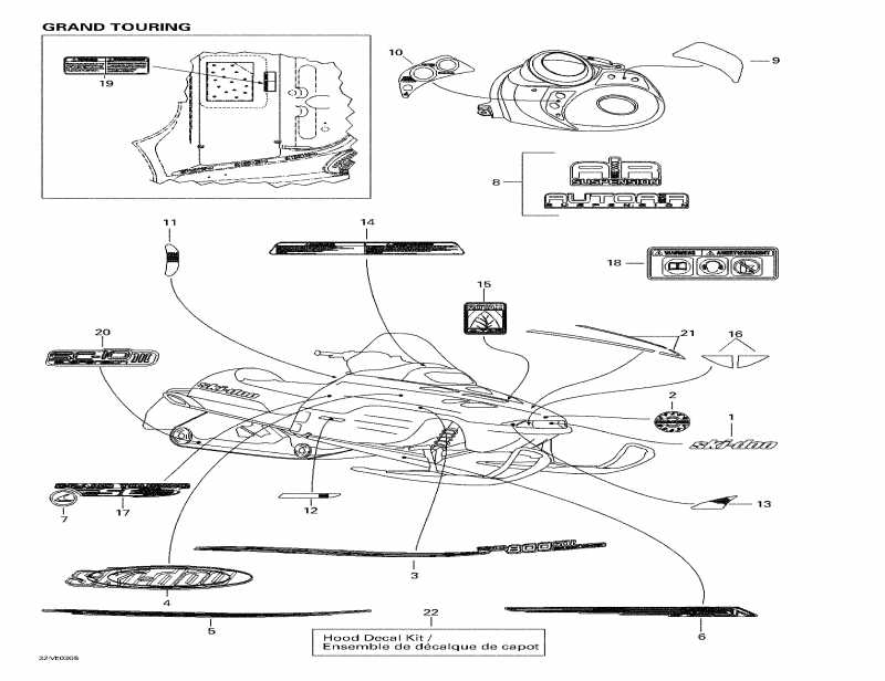  Ski-doo Legend SE 800 SDI, 2003 - Decals (grand Touring)