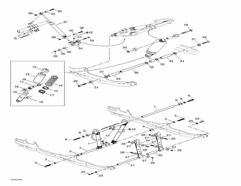 snowmobile SkiDoo Legend V-1000, 2003 - Front Arm