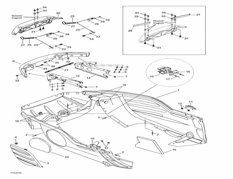 Skidoo Legend V-1000, 2003  - Bottom Pan