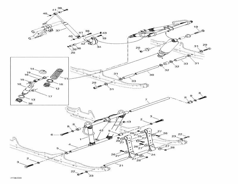 snowmobile Skidoo  Mach Z, 2003 - Front Arm