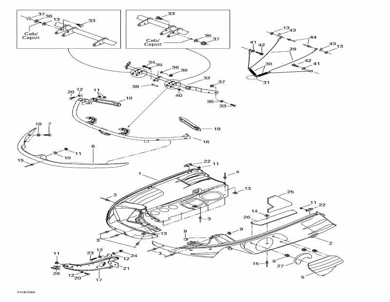 snowmobile Ski Doo - Bottom Pan