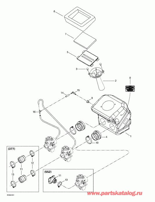 snowmobile Ski Doo MX Z 380 F/550 F, 2003  - Air   System