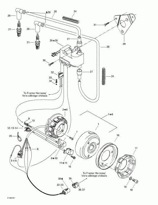 ski-doo MX Z 380 F/550 F, 2003 - Magneto