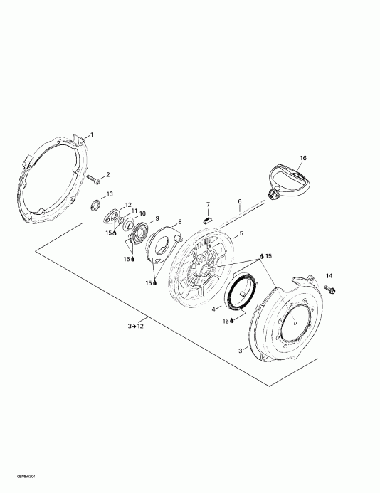  BRP SkiDoo  MX Z 380 F/550 F, 2003 - Rewind Starter